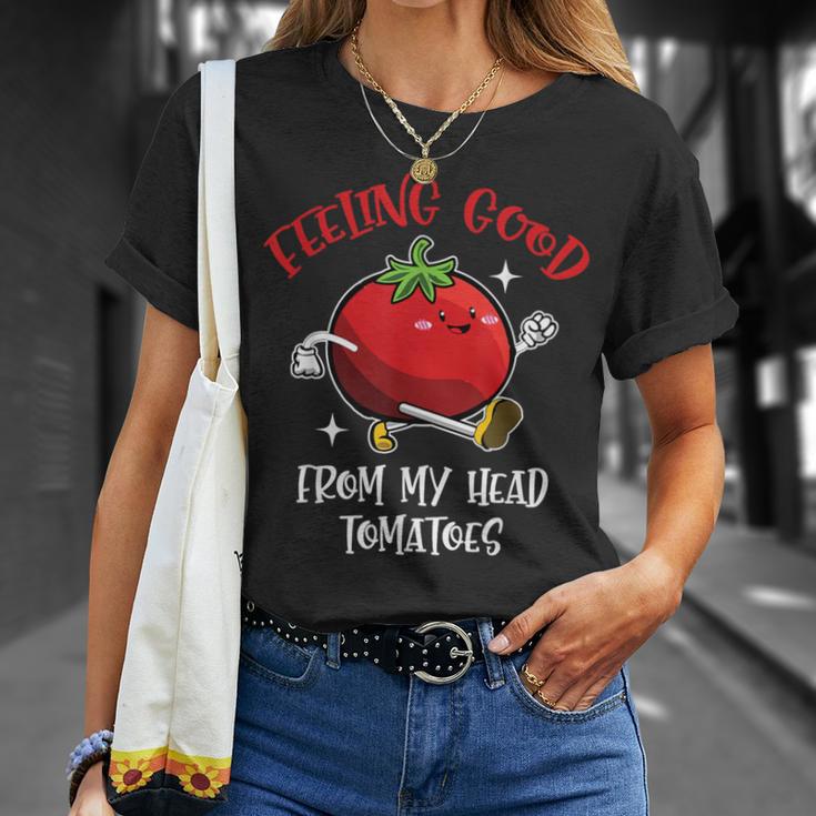 Feeling Really Good From Head トマト ビーガン ベジ愛好家 Tシャツ 彼女への贈り物