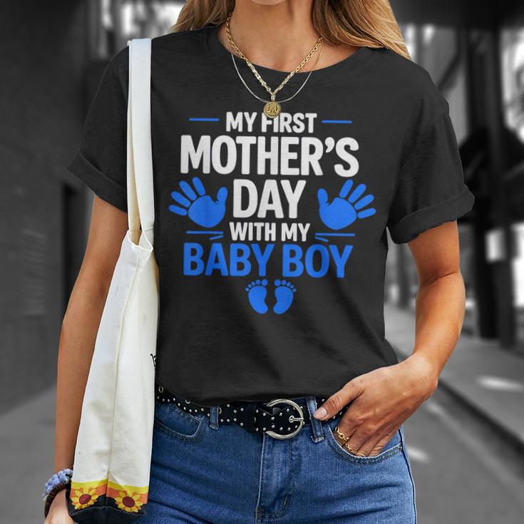My First Mother's Day With My Baby Boy First Time Mom T-Shirt Gifts for Her