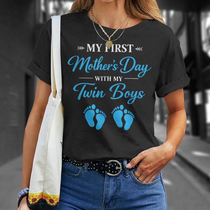 My First Twin Boys Mom T-Shirt Gifts for Her