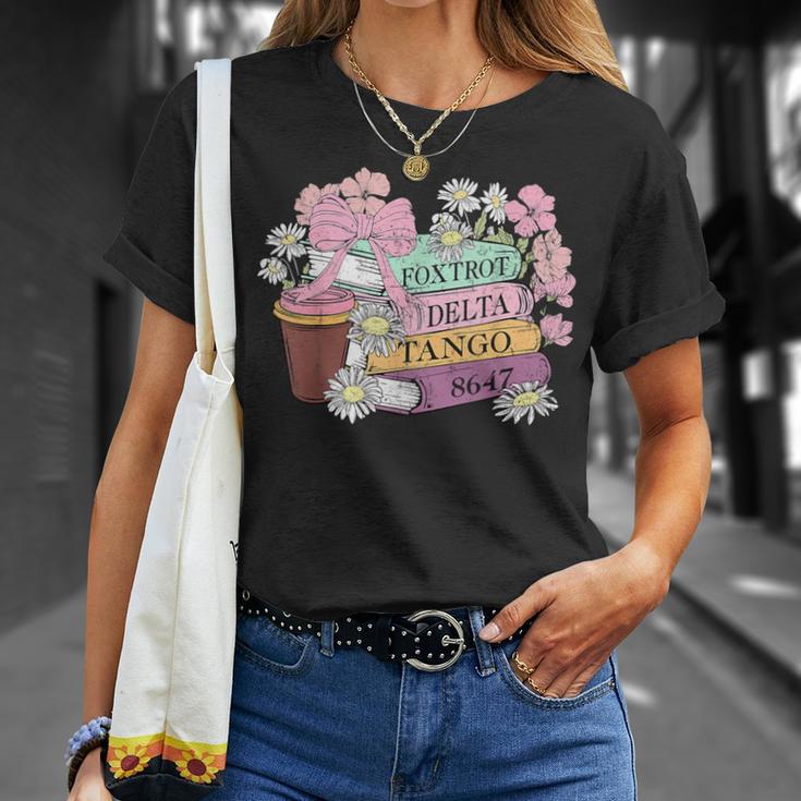 Floral Book Foxtrot Delta Tango 8647 T-Shirt Gifts for Her