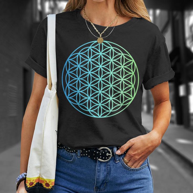 Flower Of Life 宇宙のポジティブなエネルギー フラワーオブライフ 長袖tシャツ Tシャツ 彼女への贈り物