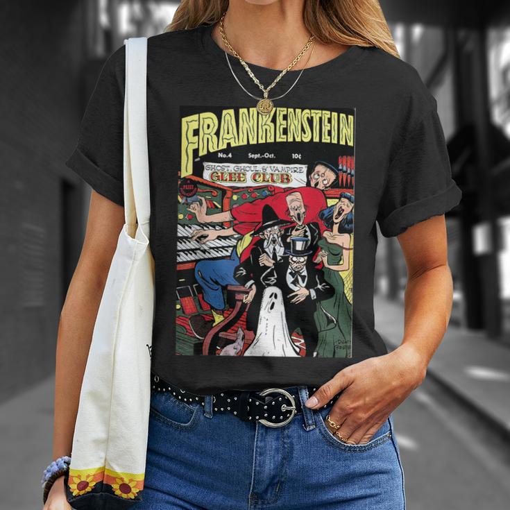 Frankenstein Halloween Horror Vintage Comic Book Retro T-Shirt Gifts for Her Frankenstein Halloween Horror Vintage Comic Book Retro T-Shirt Gifts for Her