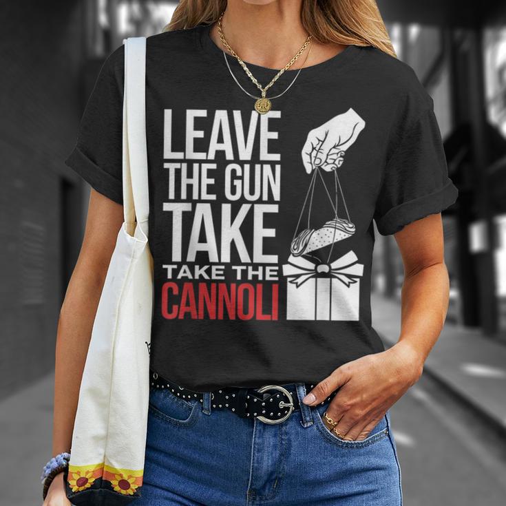 Leave The Gun Take The Cannoli メンズ レディース イタリア国旗 Tシャツ 彼女への贈り物