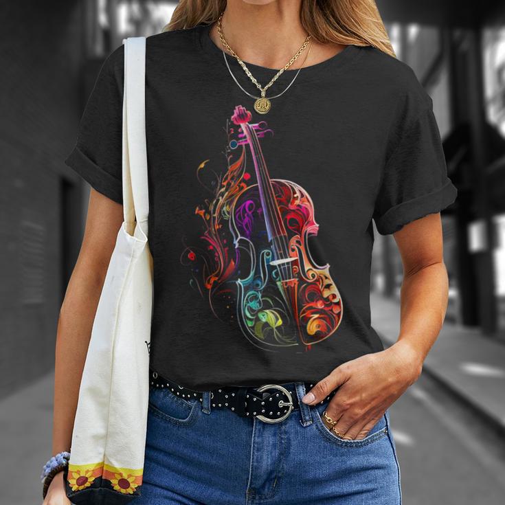 Geigen Farben Bunte Geigeioline Geschenk Füriolinisten T-Shirt Geschenke für Sie