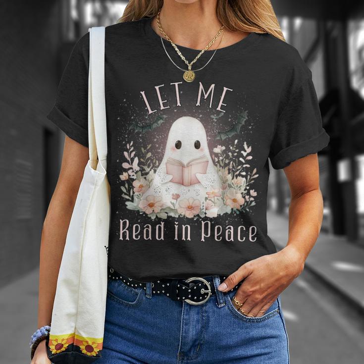 Ghost Book Lover Let Me Read In Peace Tee T-Shirt Gifts for Her