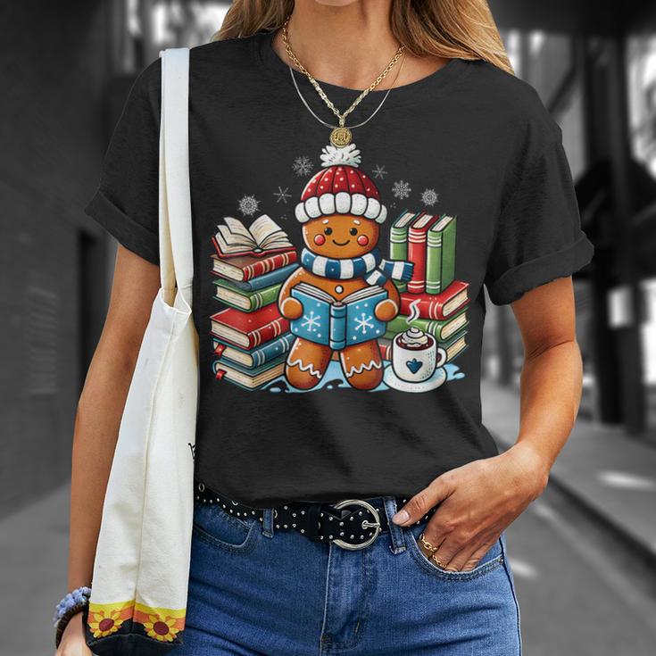 Gingerbread Reading Book Lovers Christmas Bookworm Librarian T-Shirt Gifts for Her Gingerbread Reading Book Lovers Christmas Bookworm Librarian T-Shirt Gifts for Her