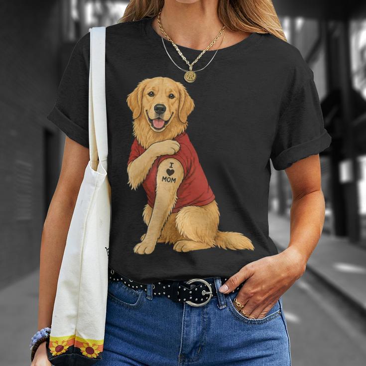 Golden Retriever I Love Mom Mother's Day Dog Lover T-Shirt Gifts for Her