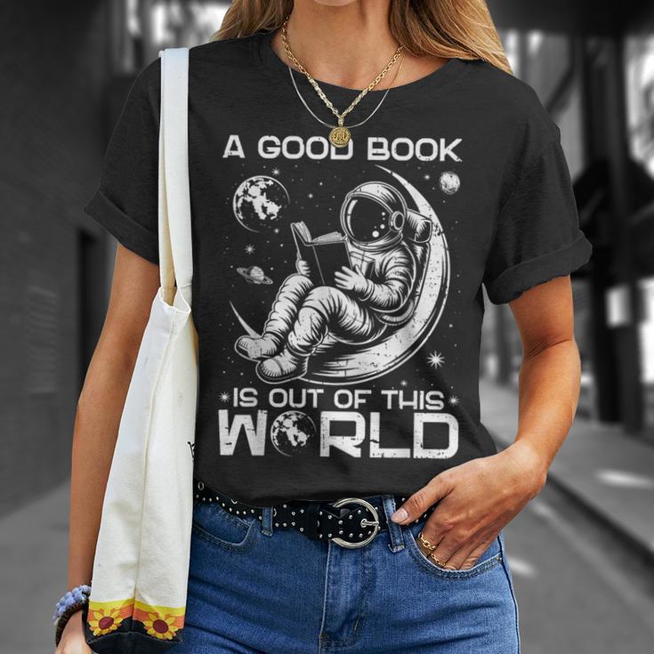 A Good Book Is Out Of This World Space Book Lover T-Shirt Gifts for Her