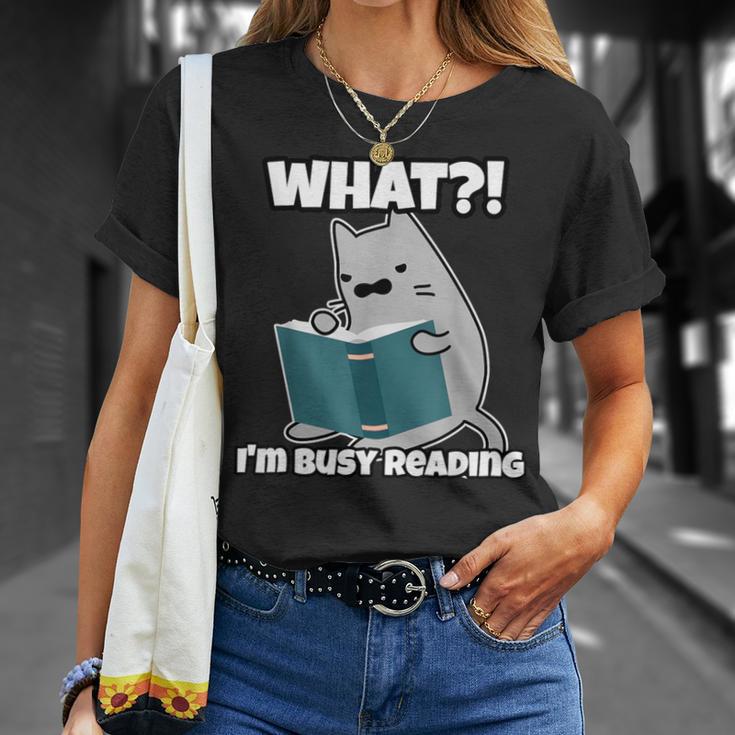 Grey Cat Reading Book Busy Doing Book Related Things Men Women Kids T-Shirt Gifts for Her Grey Cat Reading Book Busy Doing Book Related Things Men Women Kids T-Shirt Gifts for Her