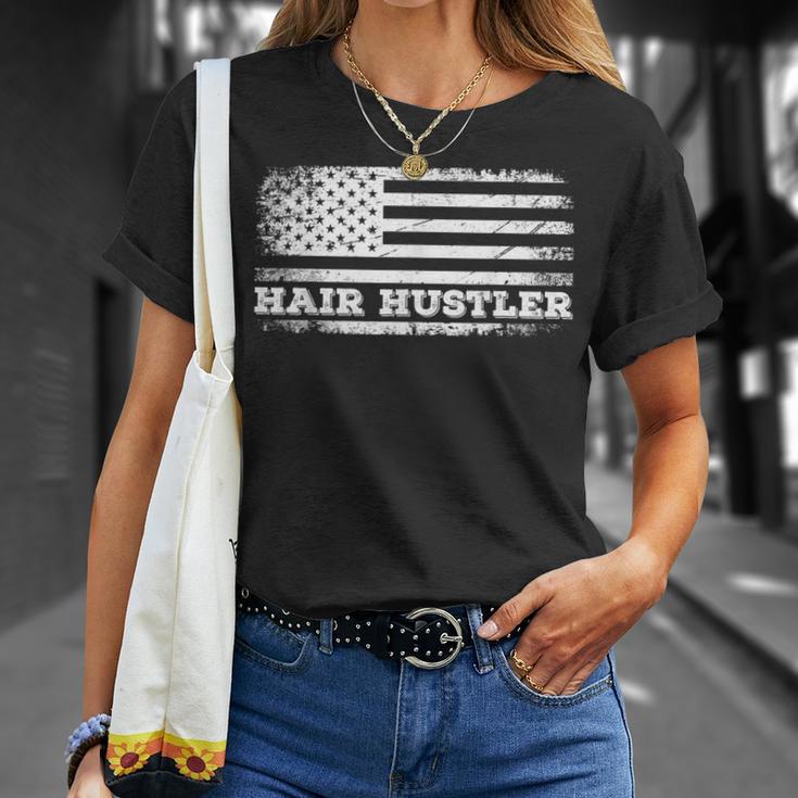 Hair Hustler アメリカ国旗 ヘアスタイリスト バーバー Usa メンズ レディース Tシャツ 彼女への贈り物