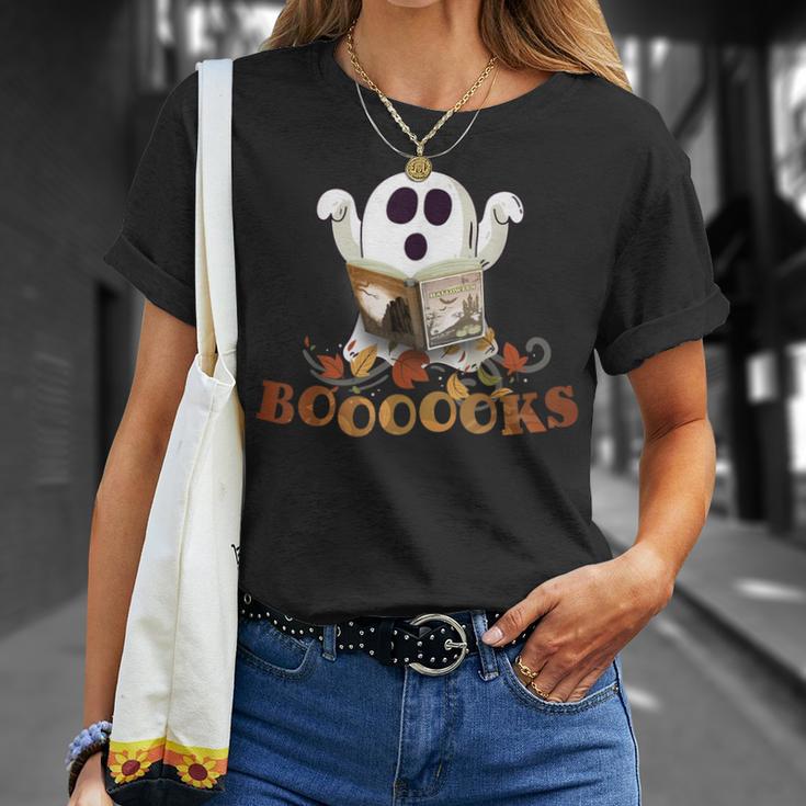 Halloween Books Cute Ghost Reading Library Boooooks Autumn T-Shirt Gifts for Her Halloween Books Cute Ghost Reading Library Boooooks Autumn T-Shirt Gifts for Her