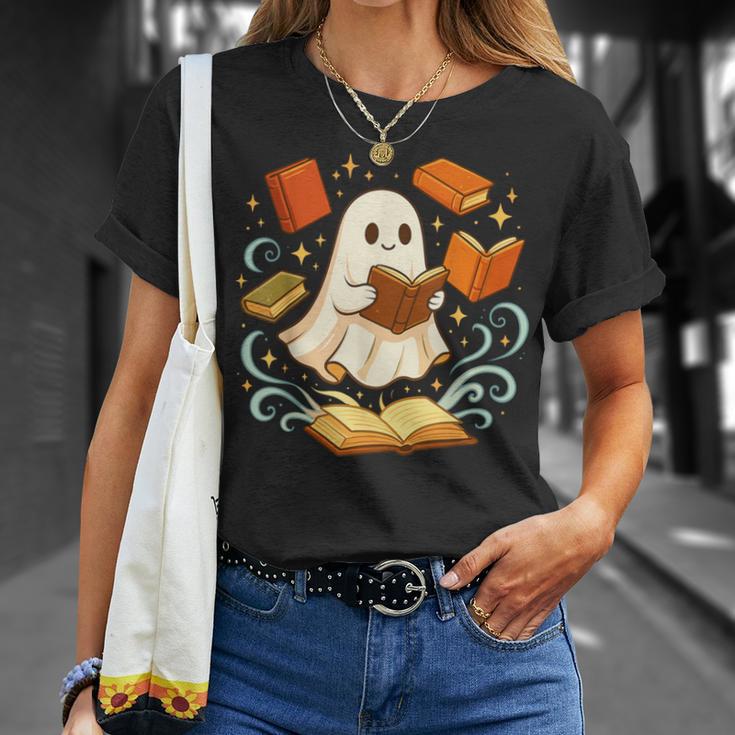Halloween Cute Ghost Shirt Reading Books Ghost T-Shirt Gifts for Her Halloween Cute Ghost Shirt Reading Books Ghost T-Shirt Gifts for Her