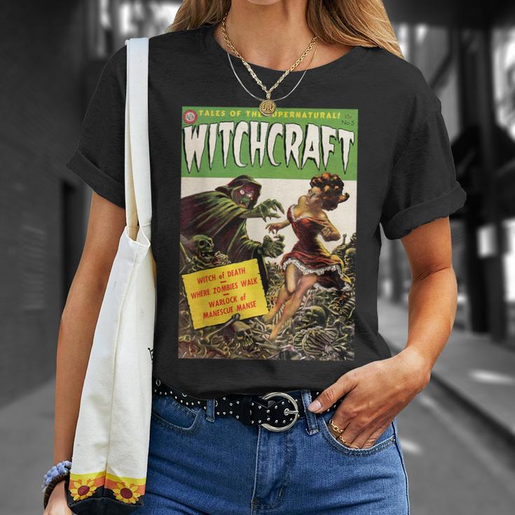 Halloween Horror Vintage Witch Zombie Comic Book Retro Scary T-Shirt Gifts for Her