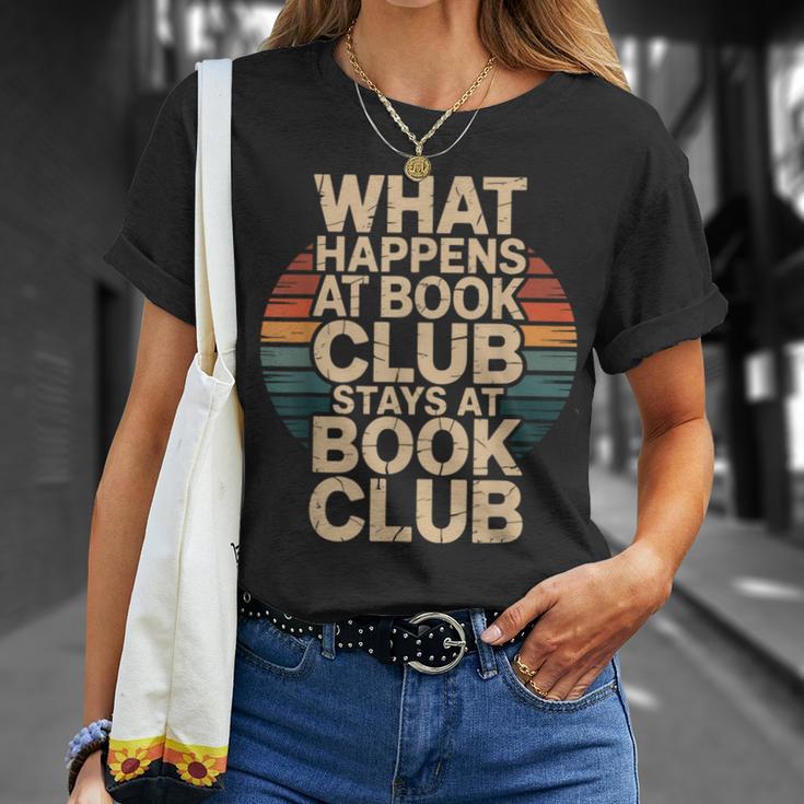 What Happens At Book Club Stays At Book Club Retro T-Shirt Gifts for Her