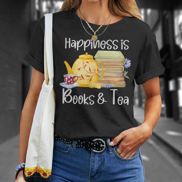 Happiness Is Books And Tea T-Shirt Gifts for Her Happiness Is Books And Tea T-Shirt Gifts for Her