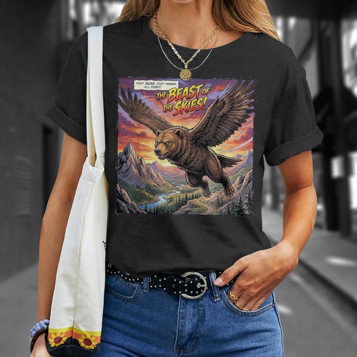 Hawk Bear Hybrid Comic Book Style T-Shirt Gifts for Her