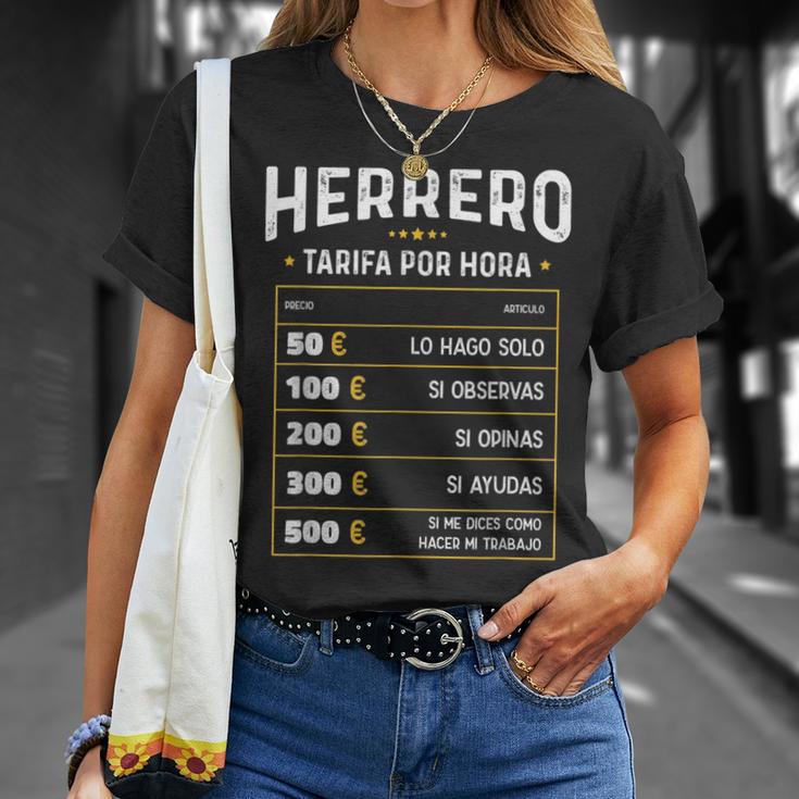 Herrero Tarifa Por Hora De Herrero Diseño Gracioso Camiseta unisex Regalos para ella