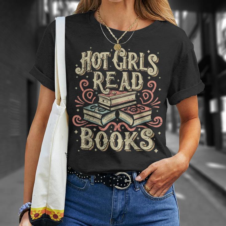 Hot Girls Read Books Reading Bookworm T-Shirt Gifts for Her