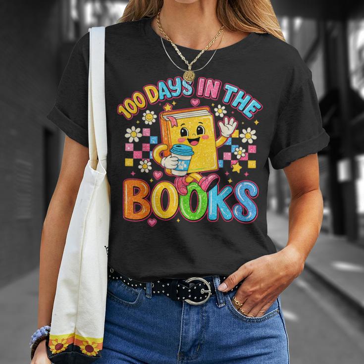HUGvyn Preppy 100 Days In The Books Teacher Reading Coffee T-Shirt Gifts for Her