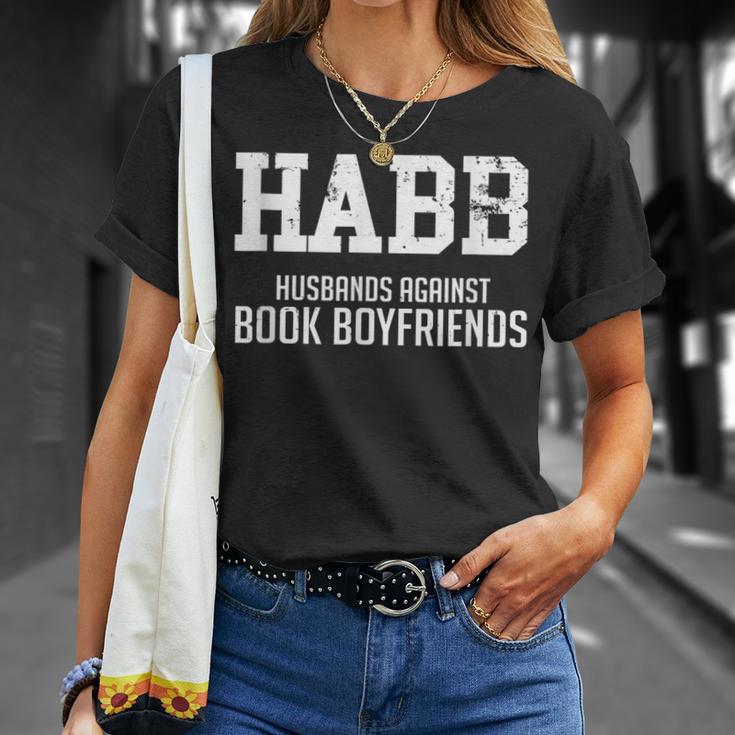 Husbands Against Book Boyfriends HABB Humor T-Shirt T-Shirt Gifts for Her