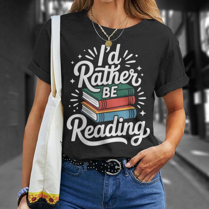 I'd Rather Be Reading Book Lover T-Shirt Gifts for Her