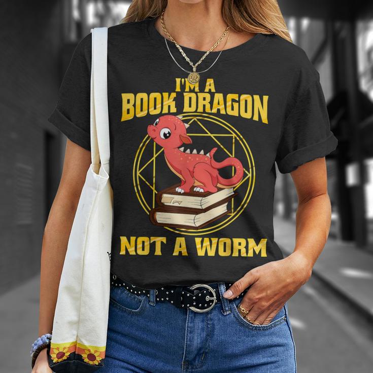 I'm A Book Dragon Not A WormShirt Bookworm Reading T-Shirt Gifts for Her