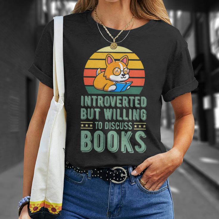 Introverted But Willing To Discuss Books Cute Literary Dog For Men Women T-Shirt Gifts for Her Introverted But Willing To Discuss Books Cute Literary Dog For Men Women T-Shirt Gifts for Her