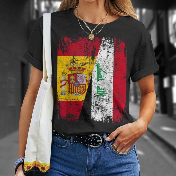 Irak España Bandera De La Amistad Irak Camiseta unisex Regalos para ella