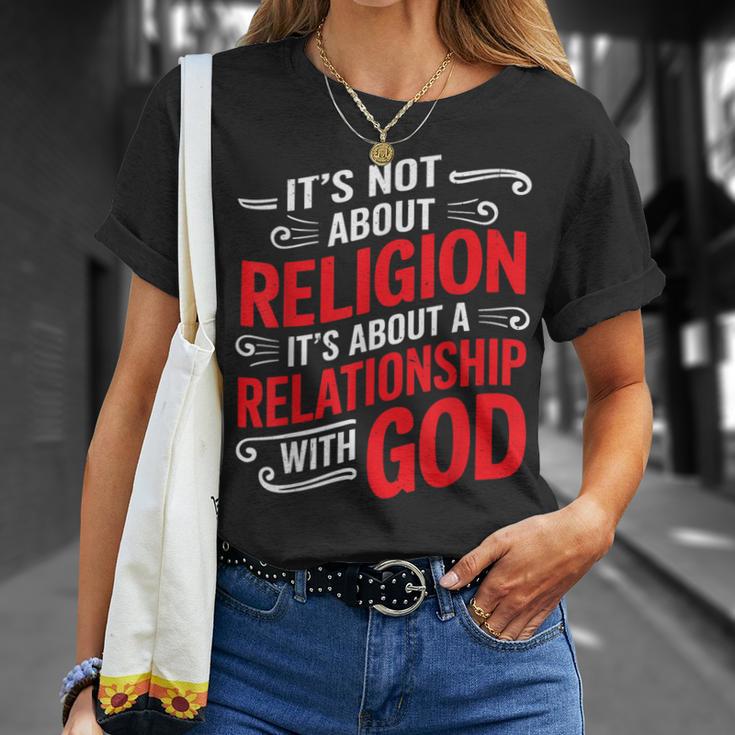 It's A Relationship With God Not Religion Tシャツ 彼女への贈り物
