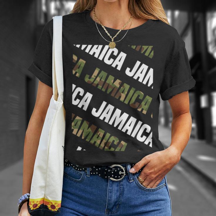 Jamaicaカモ柄グリーンカモフラージュ Tシャツ 彼女への贈り物