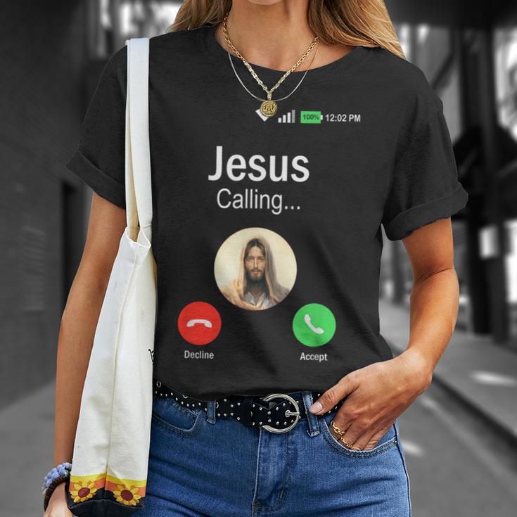 Jesus Is Calling I Jessus Calls An & Tシャツ 彼女への贈り物