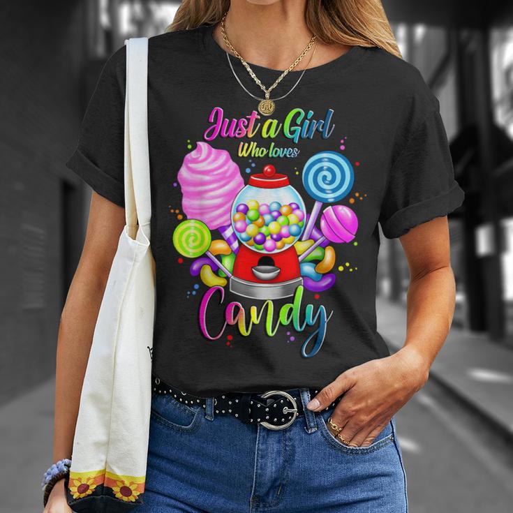 Just A Girl Who Loves Candy、レインボースイーツテスターギフト Tシャツ 彼女への贈り物