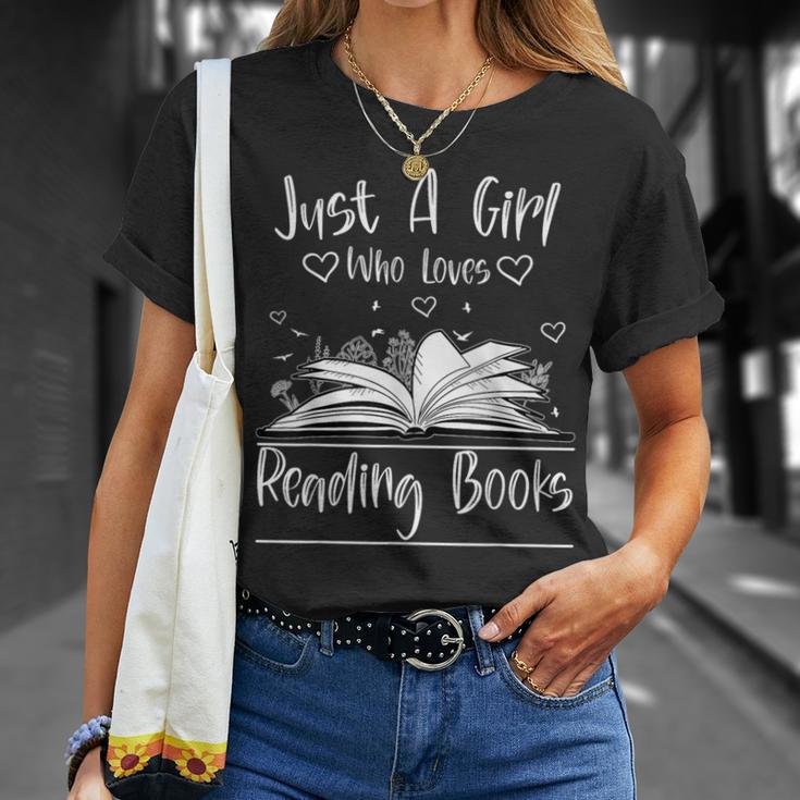 Just A Girl Who Loves Books Book Lovers T-Shirt Gifts for Her