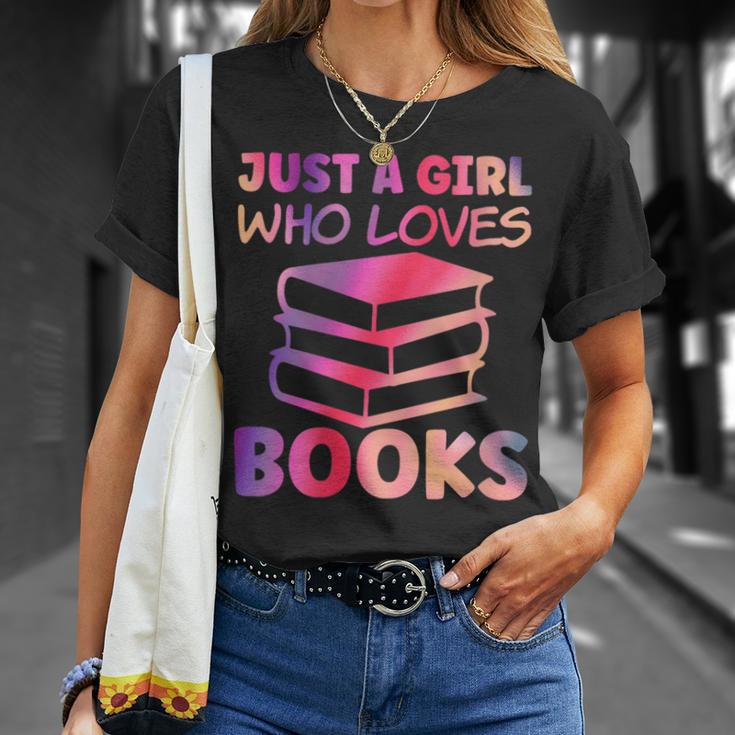 Just A Girl Who Loves Books T-Shirt Gifts for Her