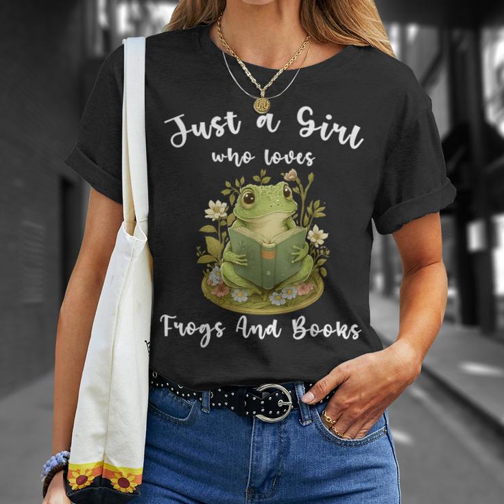 Just A Girl Who Loves Frogs And Books Cute Reading T-Shirt Gifts for Her Just A Girl Who Loves Frogs And Books Cute Reading T-Shirt Gifts for Her