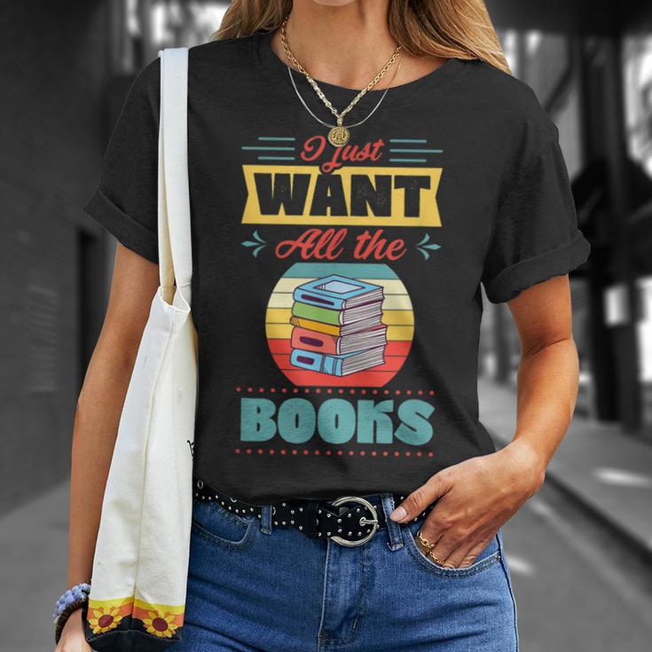I Just Want All The Books Reading Literary T-Shirt Gifts for Her I Just Want All The Books Reading Literary T-Shirt Gifts for Her