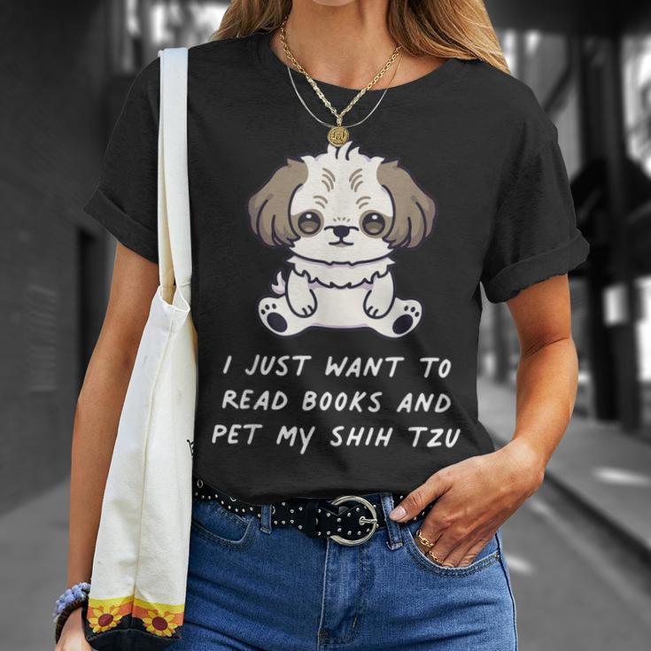 I Just Want To Read Books And Pet My Shih Tzu Dog Kawaii For Men Women Kids T-Shirt Gifts for Her I Just Want To Read Books And Pet My Shih Tzu Dog Kawaii For Men Women Kids T-Shirt Gifts for Her