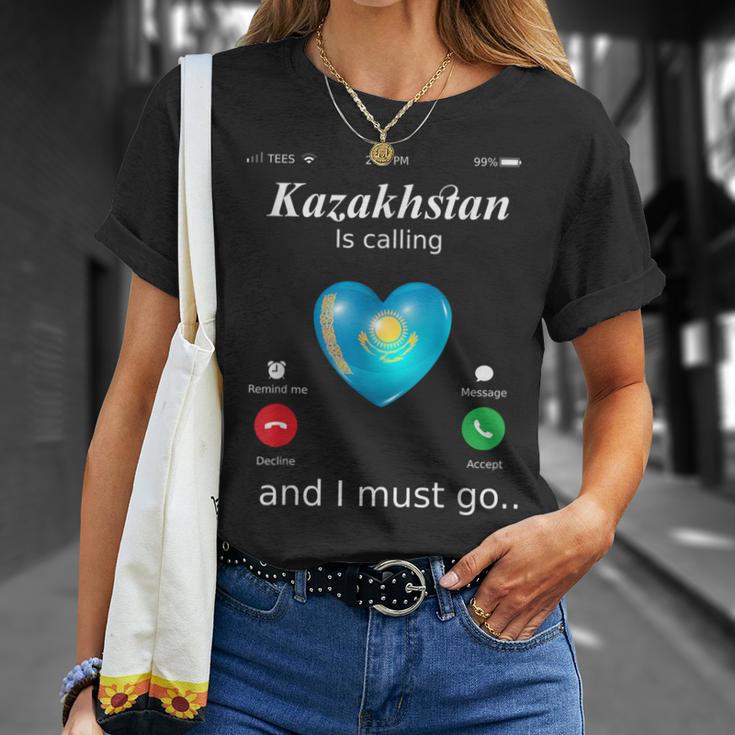 Kazakhstan Ruft Und Ich Muss Gehen カザフスタン国旗tシャツ Tシャツ 彼女への贈り物
