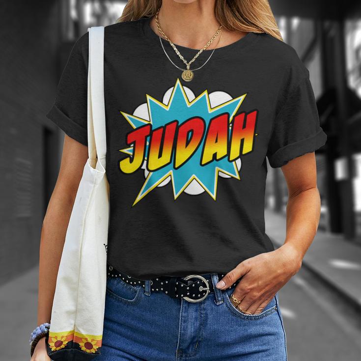 Kids Boys Judah Comic Book Superhero Name T-Shirt Gifts for Her