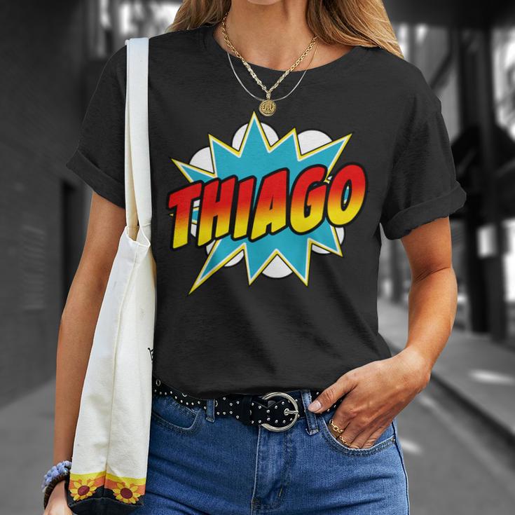 Kids Boys Thiago Comic Book Superhero Name T-Shirt Gifts for Her