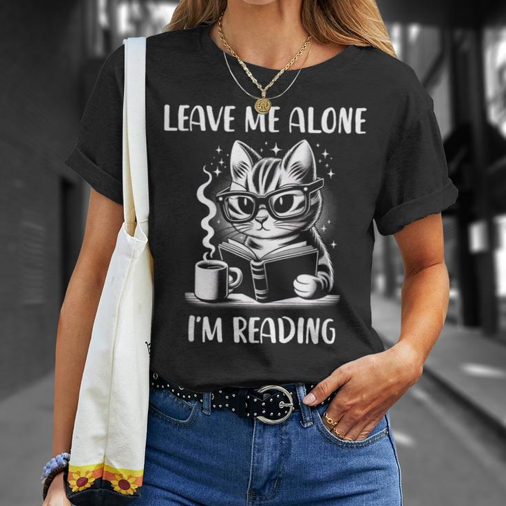 Leave Me Alone I'm Reading Nerdy Cat Drink Coffee Read Book For Men Women T-Shirt Gifts for Her Leave Me Alone I'm Reading Nerdy Cat Drink Coffee Read Book For Men Women T-Shirt Gifts for Her