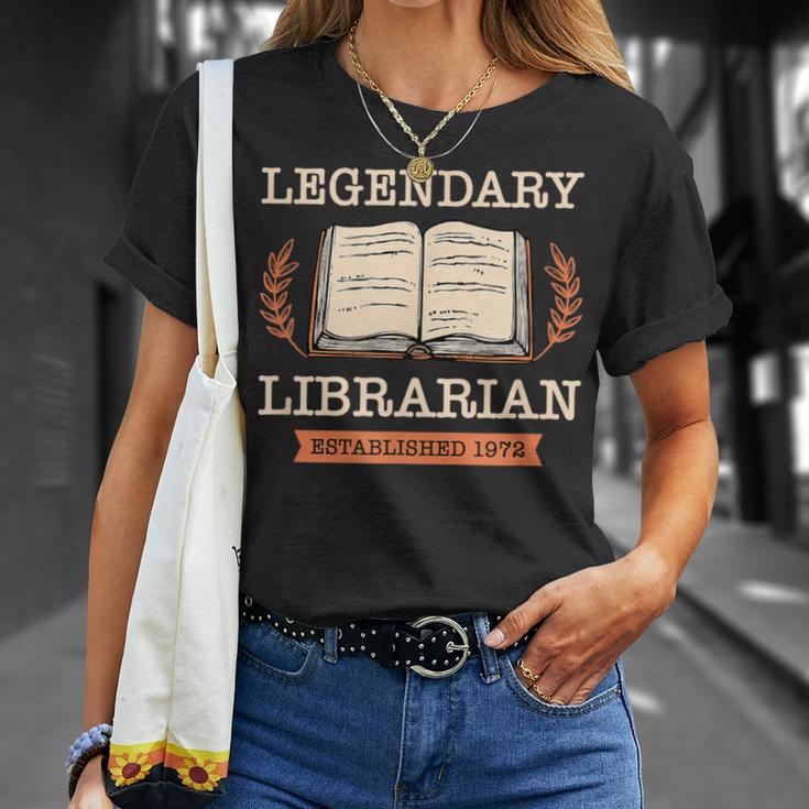 Legendary Librarian Established 1972 Library Book Birthday T-Shirt Gifts for Her