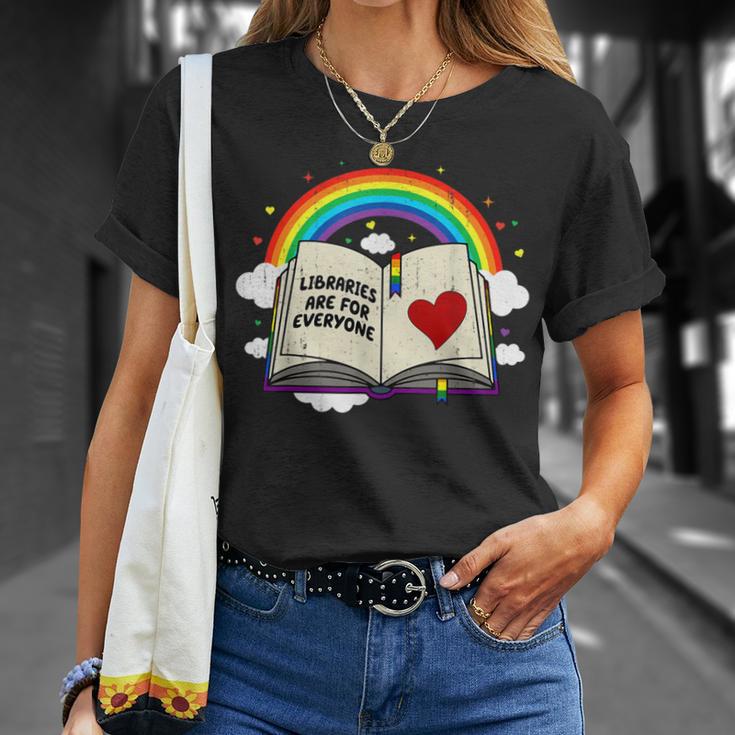 Libraries Are For Everyone Book Ally Gay Pride LGBTQ Month T-Shirt Gifts for Her Libraries Are For Everyone Book Ally Gay Pride LGBTQ Month T-Shirt Gifts for Her