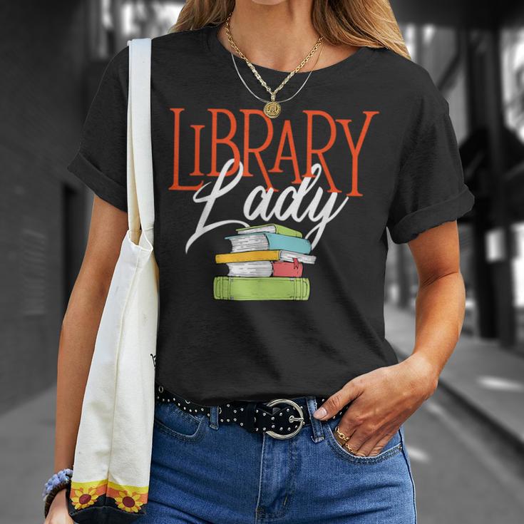 Library Lady Bookworm Books Book Lover School Librarian T-Shirt Gifts for Her