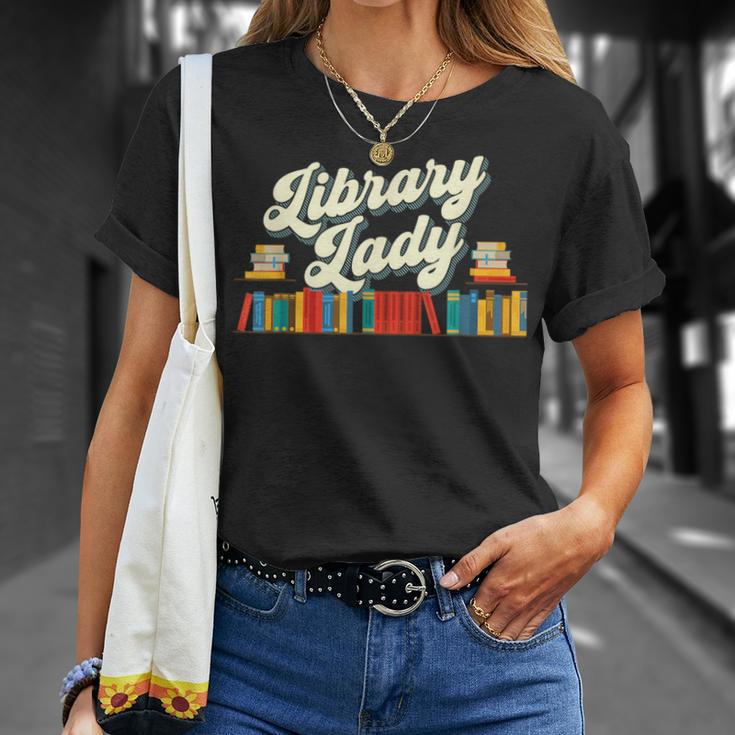 Library Lady School Librarian Cataloger Books Book Lover T-Shirt Gifts for Her
