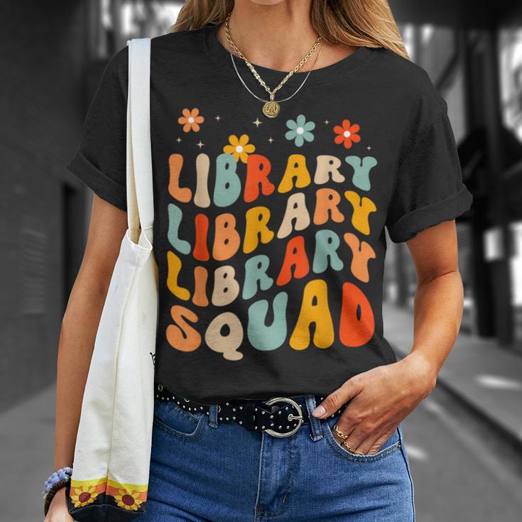 Library Squad Team Librarian Teacher Book Lover Retro Groovy T-Shirt Gifts for Her Library Squad Team Librarian Teacher Book Lover Retro Groovy T-Shirt Gifts for Her