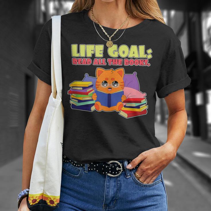 Life Goals Read All The Books I Book Worm I Book Lover T-Shirt Gifts for Her