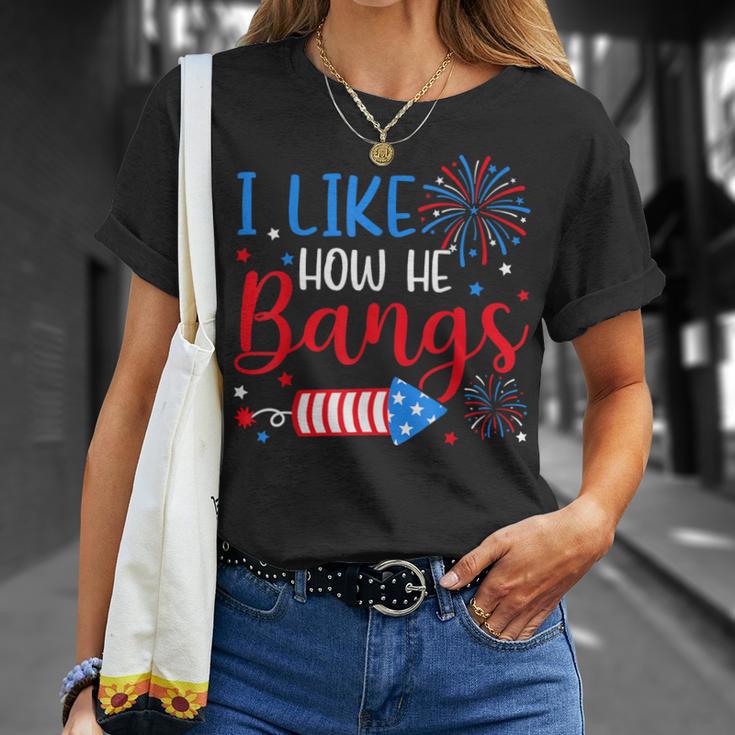 I Like How He Bangs マッチング カップル 4Th Of July 花火 Tシャツ 彼女への贈り物
