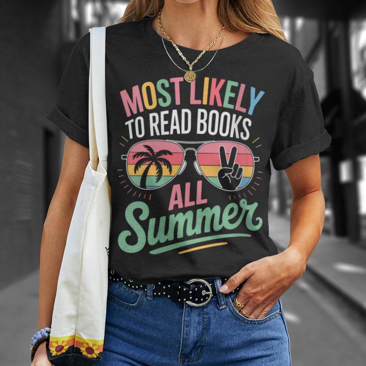 Most Likely To Read Books All Summer Break Beach Readers T-Shirt Gifts for Her Most Likely To Read Books All Summer Break Beach Readers T-Shirt Gifts for Her