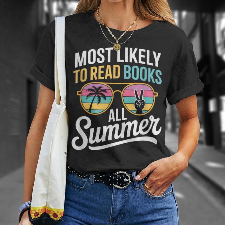 Most Likely To Read Books All Summer Reading T-Shirt Gifts for Her